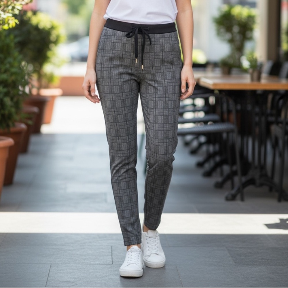 Venti6 Plaid AUTHENTIC in Gray and Black PANTS italian.